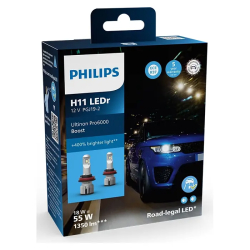 Philips Ultinon Pro6000 Boost LED H11 ECE-godkendte 2stk. Philips Ultinon Pro6000 Boost LED H11 ECE-godkendte 2stk.